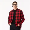 Lacoste Men's Regular Fit Cotton And Wool Overshirt - 16½ - 42 In Black