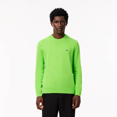 Lacoste Men's Crew Neck Cotton Sweater - Xl - 6 In Green