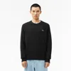Lacoste Mens Crew Neck Fleece Sweatshirt In Black