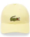 Lacoste Unisex Adjustable Organic Cotton Twill Cap - One Size In 107 - Yellow