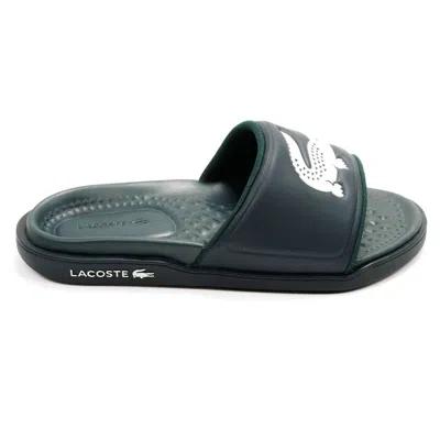 Lacoste Men's Croco Dualiste Slide Sandal In Dark Green