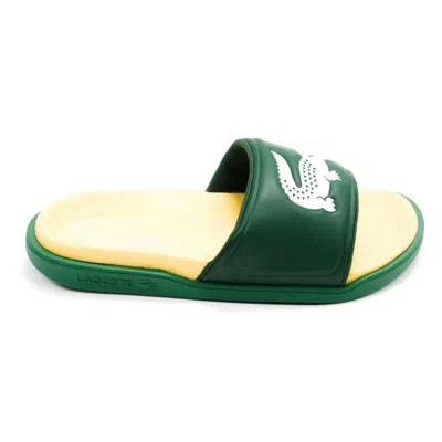 Lacoste Men's Croco Dualiste Slide Sandal In Green