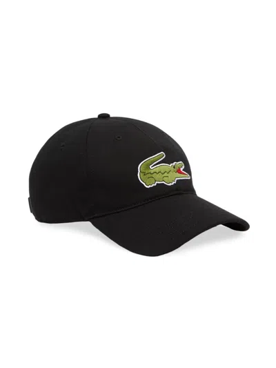Lacoste Men's Crocodile Logo Cotton Baseball Cap In Noir