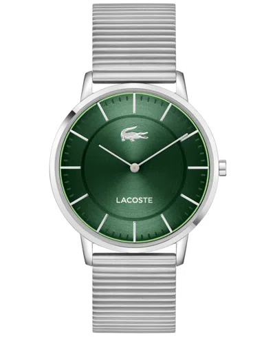 Lacoste Men's Crocorigin Silver Tone Stainless Steel Bracelet Watch, 40.5mm