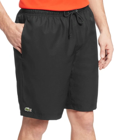 Lacoste Men's Diamante-print 8" Sport Drawstring Shorts In Black