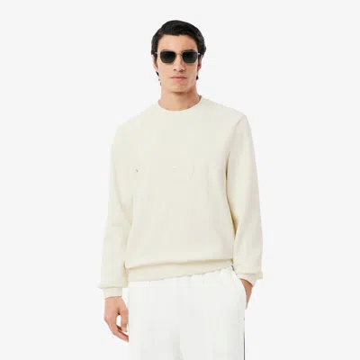 Lacoste Men's Embossed Logo Piqué Sweatshirt - M - 4 In White