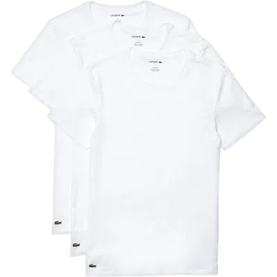 Lacoste Men's Essentials 3 Pack 100% Cotton Slim Fit Crew Neck T-shirts, White