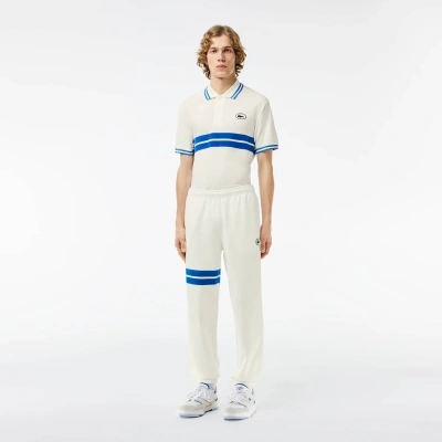 Lacoste Men's Bold Stripes Fleece Sweatpants - Xl - 6 In White