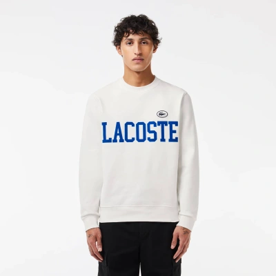 Lacoste Men's Branded Fleece Sweatshirt - L - 5 In White
