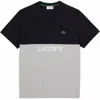 Lacoste Men's Front Logo T Shirt In Navy Blue/grey Chine In Multi