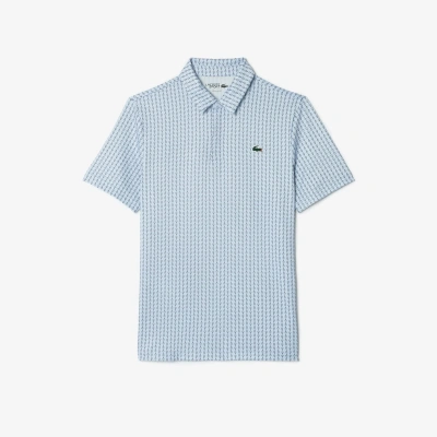 Lacoste Men's Golf Print Recycled Polyester Polo - S - 3 In Blue