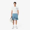 Lacoste Men's Graphic Print Cotton Fleece Shorts - M - 4 In Blue