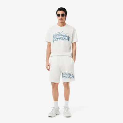 LACOSTE MEN'S GRAPHIC PRINT COTTON FLEECE SHORTS - XXL - 7
