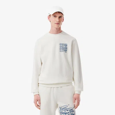 Lacoste Men's Graphic Print Fleece Sweatshirt - M - 4 In White