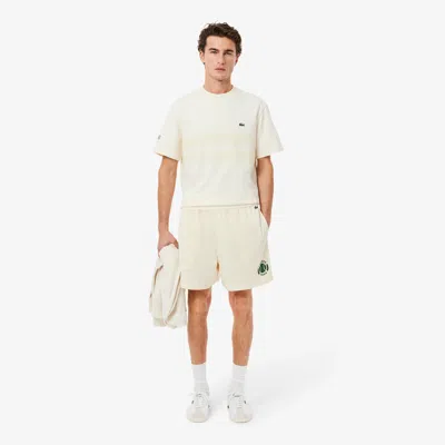 Lacoste Men's Graphic Print Mesh Shorts - M - 4 In Neutral
