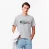 Lacoste Men's Heavy Cotton Crocodile Graphic T-shirt - 4xl - 9 In Grey