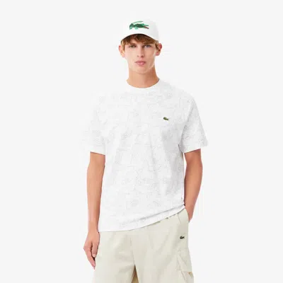 Lacoste Men's Heavy Cotton Flower Print T-shirt - 3xl - 8 In White