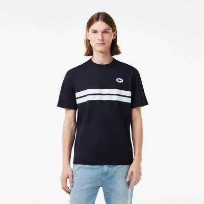 Lacoste Men's Print Back Cotton T-shirt - 3xl - 8 In Blue
