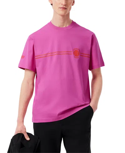 LACOSTE MEN'S HERITAGE SHORT SLEEVE GRAPHIC TENNIS T-SHIRT