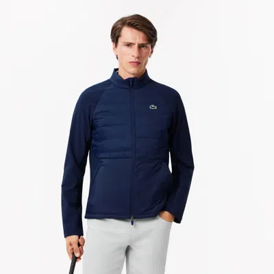 Lacoste Men's High-neck Quilted Golf Jacket - 56 - L/xl In Blue