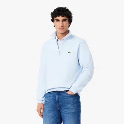 Lacoste Men's High-neck Zip-up Fleece Sweatshirt - S - 3 In Blue