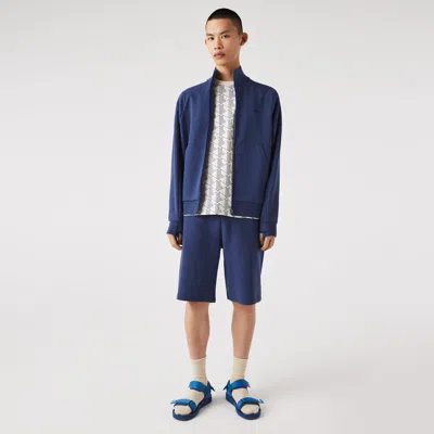Lacoste Men's High-neck Zip-up Sweatshirt - S - 3 In Blue