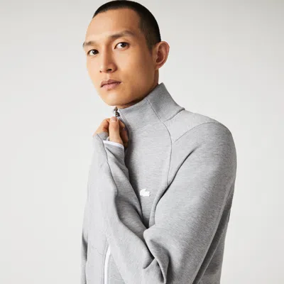 Lacoste Men's High-neck Zip-up Sweatshirt - S - 3 In Grey