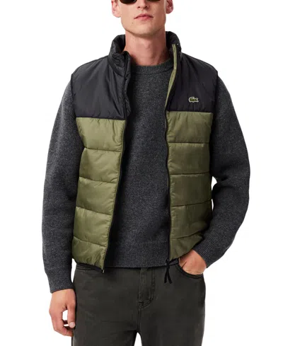 LACOSTE MEN'S HOODED PUFFER VEST