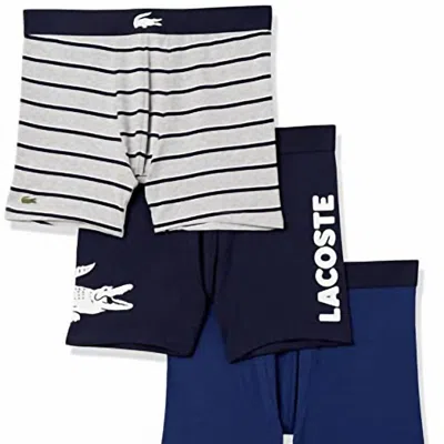 Lacoste Men's Iconic Cotton Stretch Fashion Briefs - 3 Pack In Multi In Black