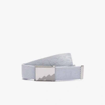 Lacoste Men's Jacquard Branded Belt - 51 In In Blue