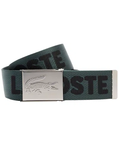 Lacoste Men's Jacquard Webbing Casual Belt In Green
