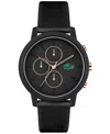 Lacoste .12.12 Chrono Watch Black And Carnation Gold Silicone  - One Size In Black