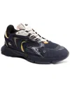 Lacoste Leather And Mesh Neo Sneakers With Contrast Accents In Navy
