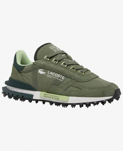 Lacoste Elite Active Suede Panelled Sneakers In Green