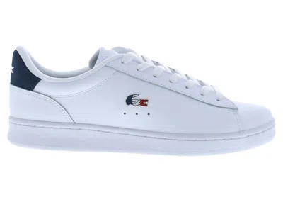 Pre-owned Lacoste Men's  Carnaby Set 224 7 Sma Sneakers In White/navy Blue/red