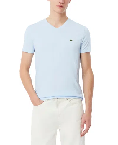 Lacoste Men's  Classic V-neck Soft Pima Cotton Tee Shirt In T01 - Rill