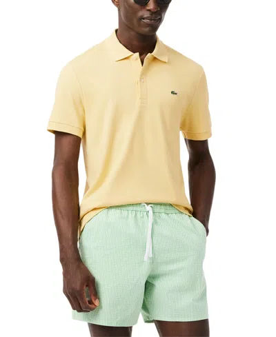 Lacoste Men's  Regular Fit Soft Touch Short Sleeve Polo In Yellow