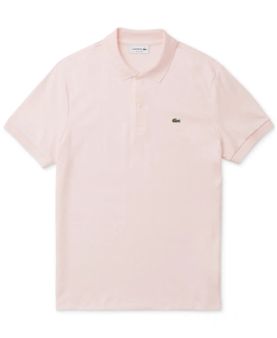 Lacoste Men's  Regular Fit Soft Touch Short Sleeve Polo In Pink