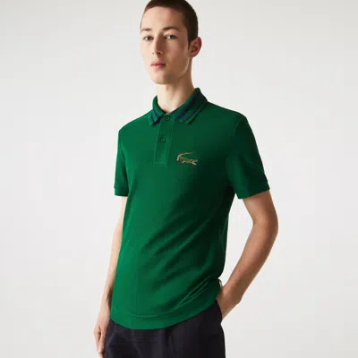 Lacoste Men's  Slim Fit Crocodile Embroidery Piqué Polo - Xl - 6 In Green