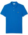 Lacoste Short-sleeve Logo-embroidered Polo Shirt In Blue