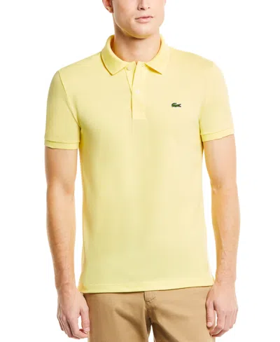 Lacoste Classic Fit Short Sleeve Pique Polo Shirt In Light Yellow