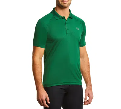 Lacoste Men's  Sport Breathable Run-resistant Interlock Polo Shirt In Green