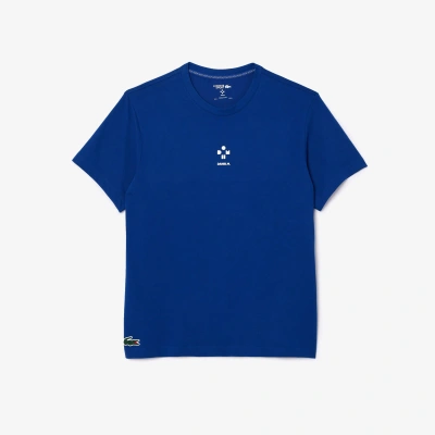 Lacoste Men's  Sport X Daniil Medvedev Ultra-dry Tennis T-shirt - L - 5 In Blue