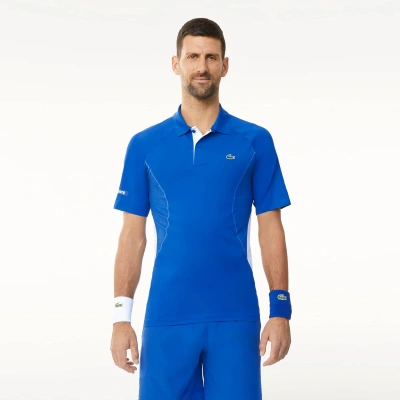 Lacoste Men's  Tennis X Novak Djokovic Ultra-dry Polo - L - 5 In Blue