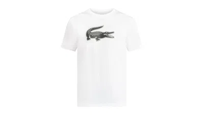 Pre-owned Lacoste Men's  Ultra Dry Logo Sport T-shirt In White/black In Multi