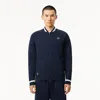 Lacoste Embroidered-logo Bomber Jacket In Blue
