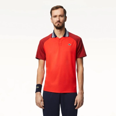Lacoste Men's  X Daniil Medvedev Ultra-dry Tennis Polo  - L - 5 In Red