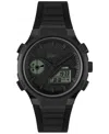 Lacoste Men's Lc33 Black Silicone Strap Watch, 44.8mm