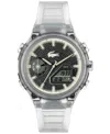 Lacoste Men's Lc33 Clear Silicone Strap Watch, 45mm In Clear