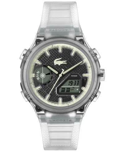 Lacoste Men's Lc33 Clear Silicone Strap Watch, 45mm